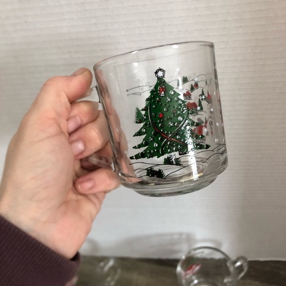 Vtg Festive Holiday Glass Mugs - Picture 9 of 14